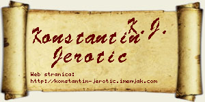 Konstantin Jerotić vizit kartica
